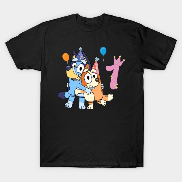 Bluey Happy 1 Years Birthday T-Shirt by ExpresYourself